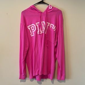 PINK Victoria Secret Long Sleeve Hooded Shirt